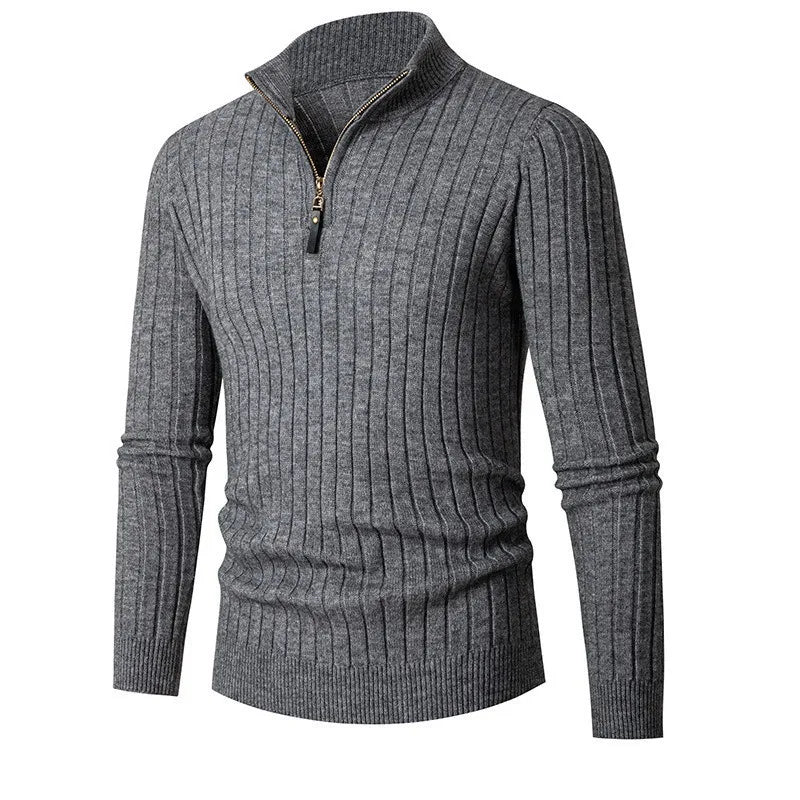 Raphael | Half-Zip Trui met Hoge Kraag, Gebreide Blend